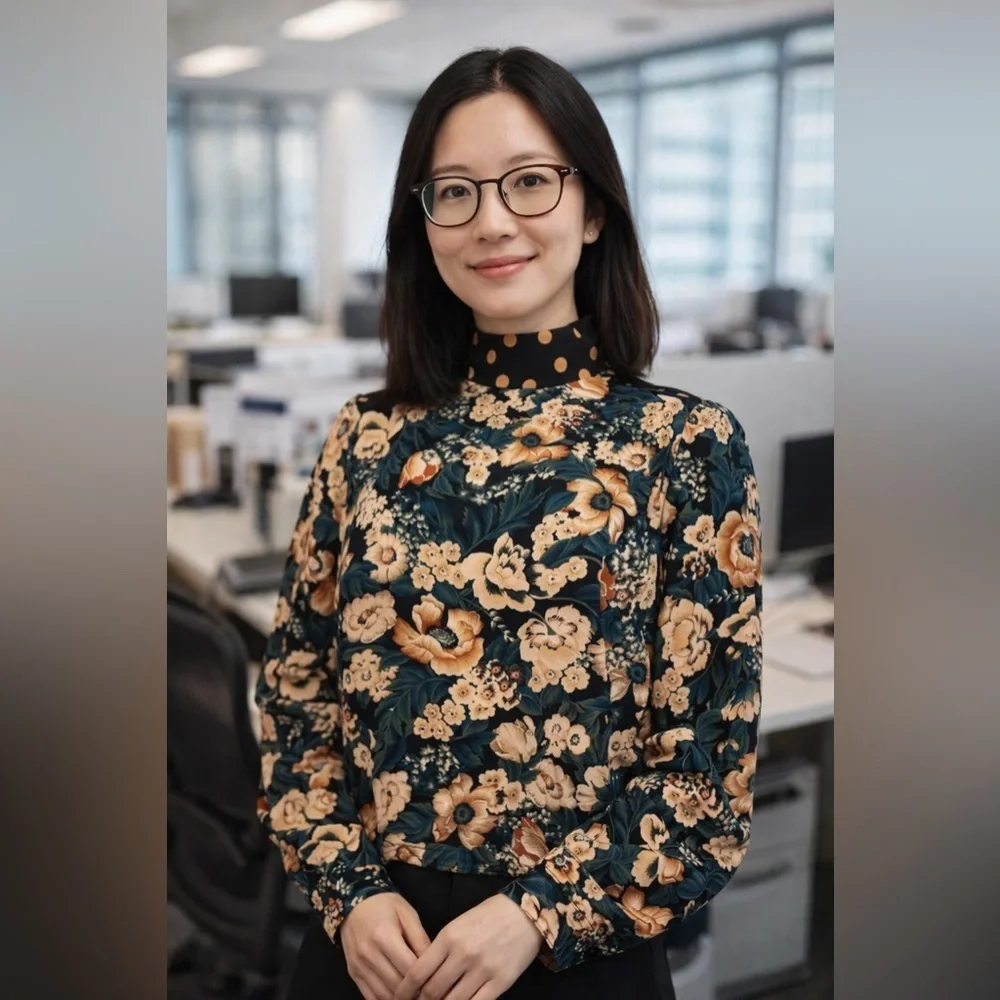 Zara Floral Polka Dot Blouse/Small - Picture 1 of 7